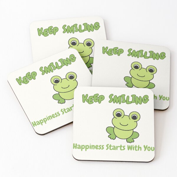Item preview, Cute Frog Keep Smiling Quote designed and sold by Porpor Artwork.
