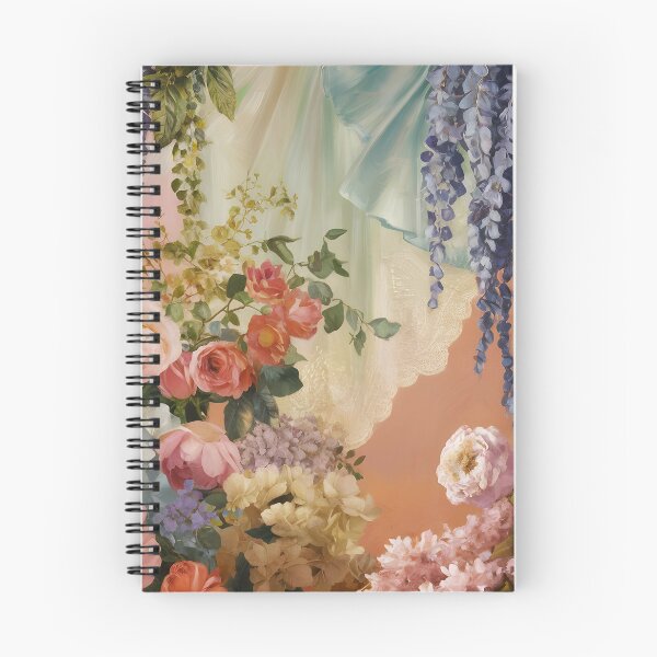 Item preview, Regency Lace Garden – Delicate Wisterias, Roses Peonies in Soft Pastels designed and sold by EmeraldeaArt.
