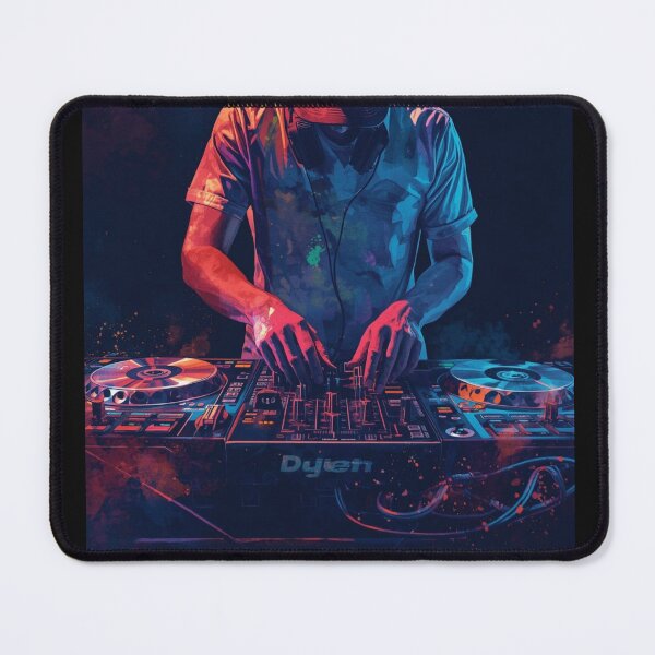 Artikelvorschau, DJ-Artwork mit dem Zitat „Das Leben ist besser mit Musik“ entworfen und verkauft von EnviousPrints.