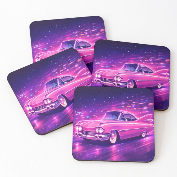 Artikelvorschau, Neonpinker Cadillac bei Nachtfahrt entworfen und verkauft von Soft Chaos Club.