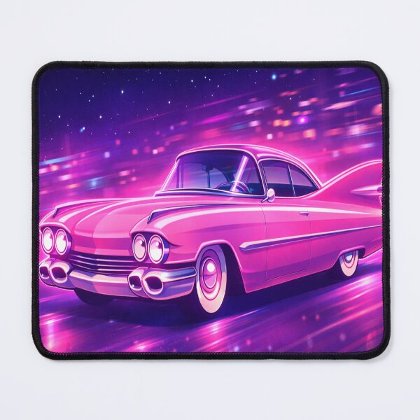 Artikelvorschau, Neonpinker Cadillac bei Nachtfahrt entworfen und verkauft von Soft Chaos Club.
