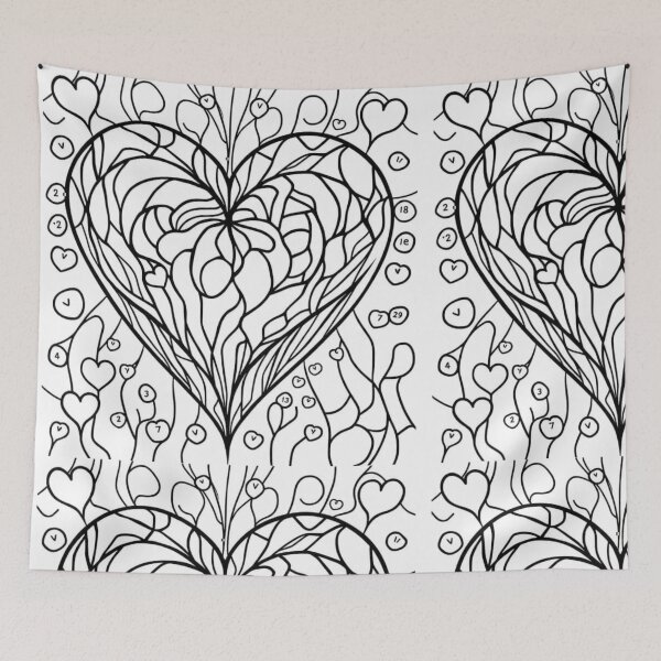 Item preview, Part 1 Maze Heart Line Art – Black and White Abstract Heart Design designed and sold by Kookyclan.