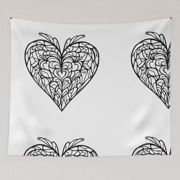 Item preview, Part 2 Maze Heart Line Art – Black and White Abstract Heart Design designed and sold by Kookyclan.