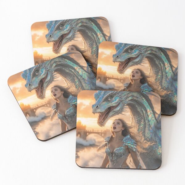 Item preview, Queen of Atlantis on Dragon at Sunset Fantasy Art designed and sold by SunsetAngelsAI.