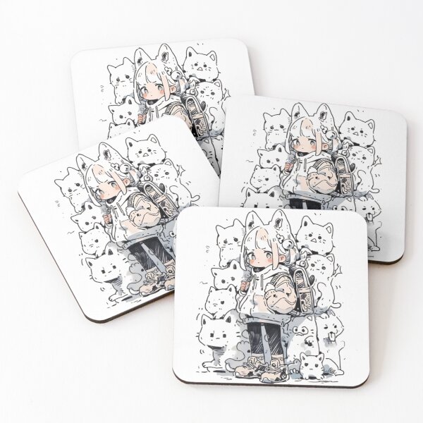 Item preview, Cute Anime Chibi Explorer with Wolf Spirit Shadow | Cozy Fantasy Art designed and sold by Dyan4.