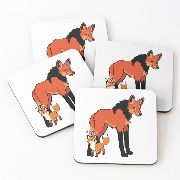 Item preview, Tall Fox Energy Funny Maned Wolf Comparison designed and sold by Petzzz.