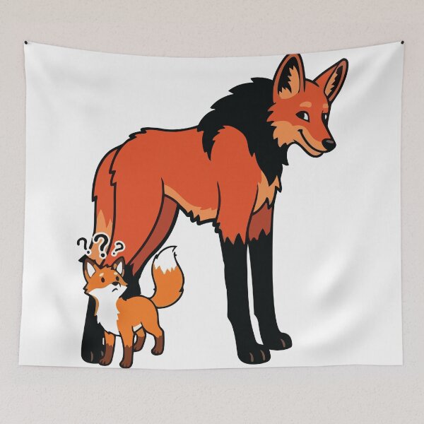 Item preview, Tall Fox Energy Funny Maned Wolf Comparison designed and sold by Petzzz.