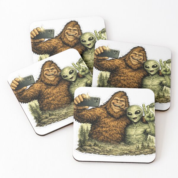 Item preview, Bigfoot selfie with alien designed and sold by begood-designs.