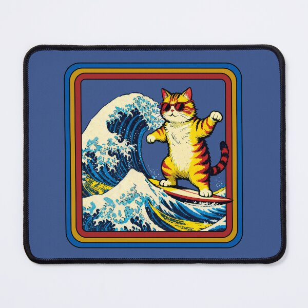 Item preview, Cat Surfing The Great Wave. designed and sold by EunsooLee.