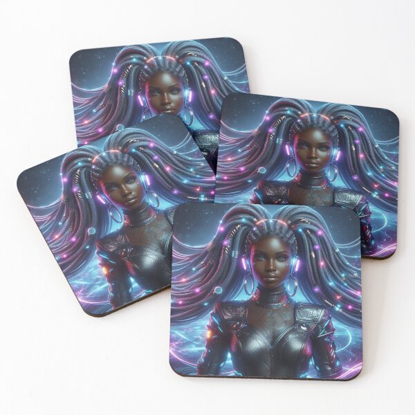 Item preview, Afrofuturistic Melanin Queen – Sci-Fi Black Woman Art | Futuristic Empowerment Wall Art designed and sold by BloomyBCrafts.