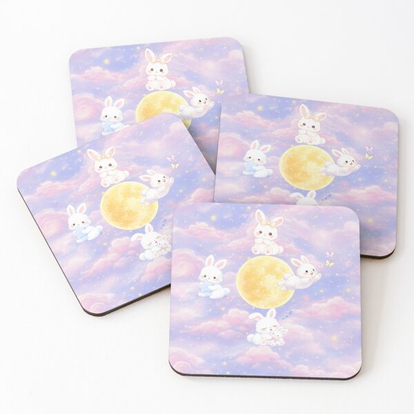 Item preview, Dreamy Bunny Moon  Pattern – Cute Pastel Nursery Night Illustration designed and sold by ClamberryStudio.