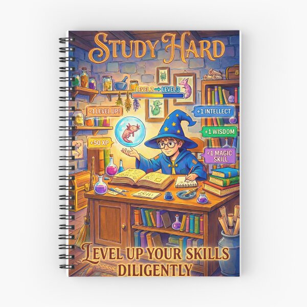 Item preview, Study Hard Level Up RPG Wizard Student designed and sold by Astraskal.