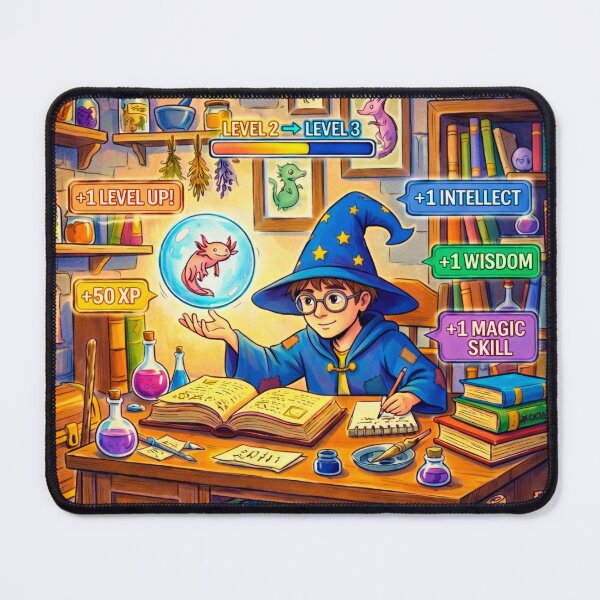 Item preview, Study Hard Level Up RPG Wizard Student designed and sold by Astraskal.