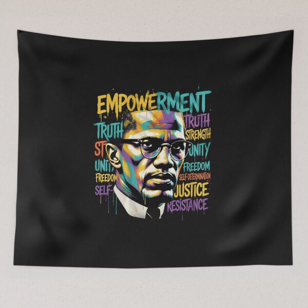 Item preview, Malcolm X Empowerment Truth Resistance Portrait designed and sold by GrumpySableye.
