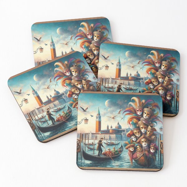 Item preview, Carnival in Venice – Gondola and Masks designed and sold by Sybille-Yates.