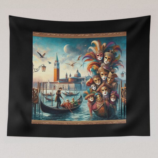 Item preview, Carnival in Venice – Gondola and Masks designed and sold by Sybille-Yates.