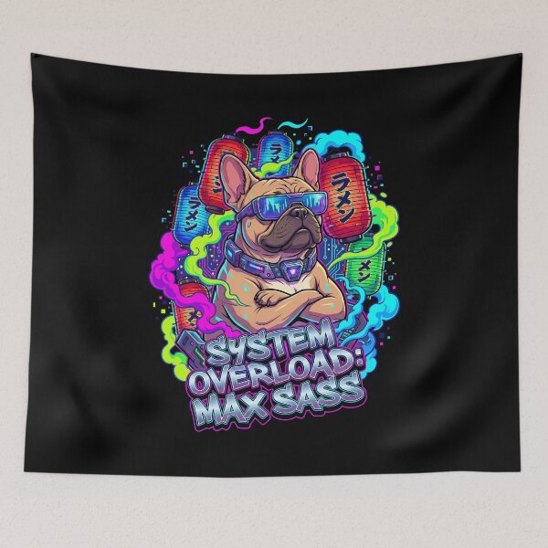 Item preview, French Bulldog Cyberpunk Glitch Lantern Hip Hop  designed and sold by Tong4130.