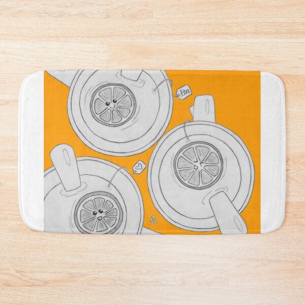Item preview, Cozy Tea Party (Orange Background) - Lemon Slices Floating in Tea Cups designed and sold by nebelimr.