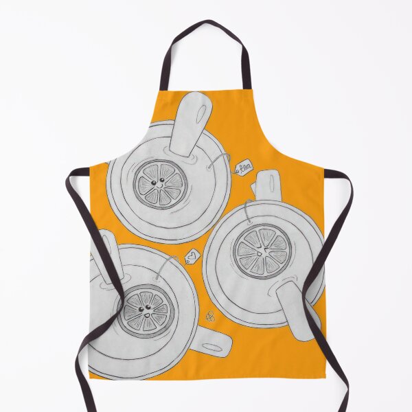 Item preview, Cozy Tea Party (Orange Background) - Lemon Slices Floating in Tea Cups designed and sold by nebelimr.