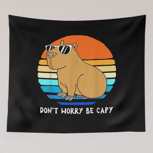 Item preview, Retro Rodent Funny Capybara Dont Be Worry Be Capy Art for Men Women Kids , Capybara Gift Lover  designed and sold by DZIRI NAJAT.