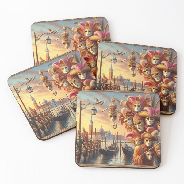Item preview, Carnival in Venice – Gondolas and Masks designed and sold by Sybille-Yates.