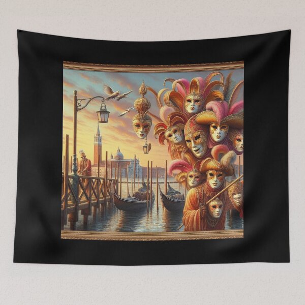 Item preview, Carnival in Venice – Gondolas and Masks designed and sold by Sybille-Yates.