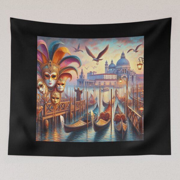 Item preview, Carnival in Venice – Gondolas and Masks designed and sold by Sybille-Yates.