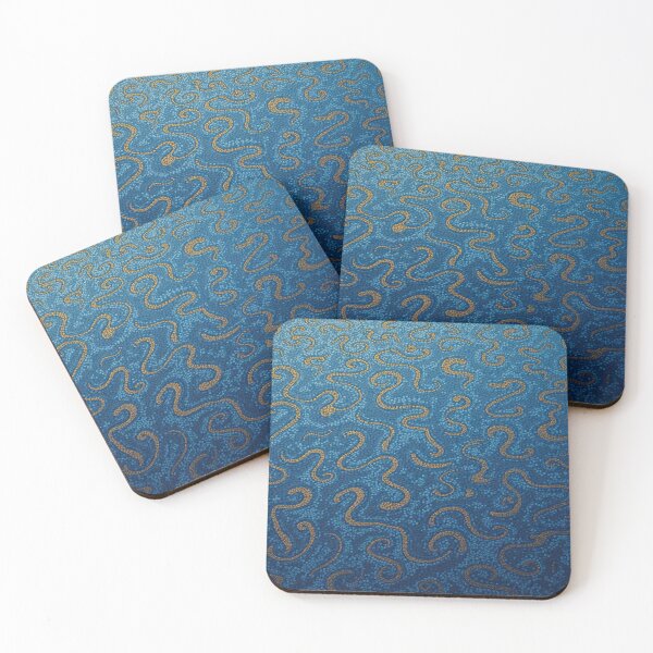 Item preview, Aboriginal Inspired Art - Ocean Wavy Swirl Snakes designed and sold by GrinGalore.