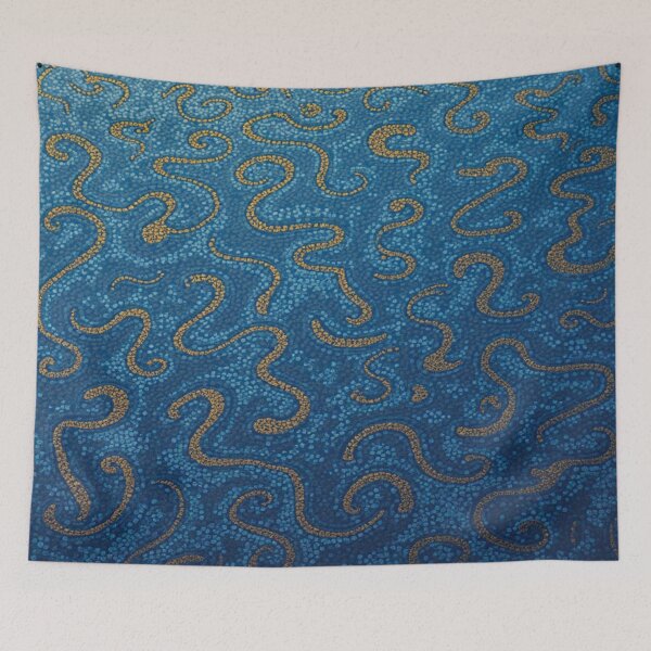 Item preview, Aboriginal Inspired Art - Ocean Wavy Swirl Snakes designed and sold by GrinGalore.