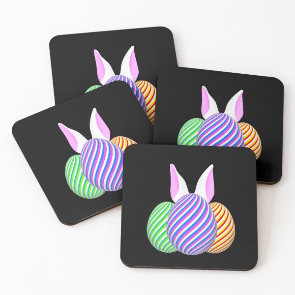 Item preview, Playful Bunny Ears on Candy Striped Eggs designed and sold by GraffiTimi.