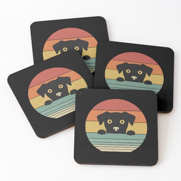 Item preview, Cute Black Dog – Retro Sunset Circle Illustration designed and sold by  MOHAMED.