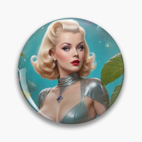 Item preview, Vintage Space Garden Goddess Pin‑Up – Retro Atomic Sci‑Fi Art Poster designed and sold by MissSaylor.
