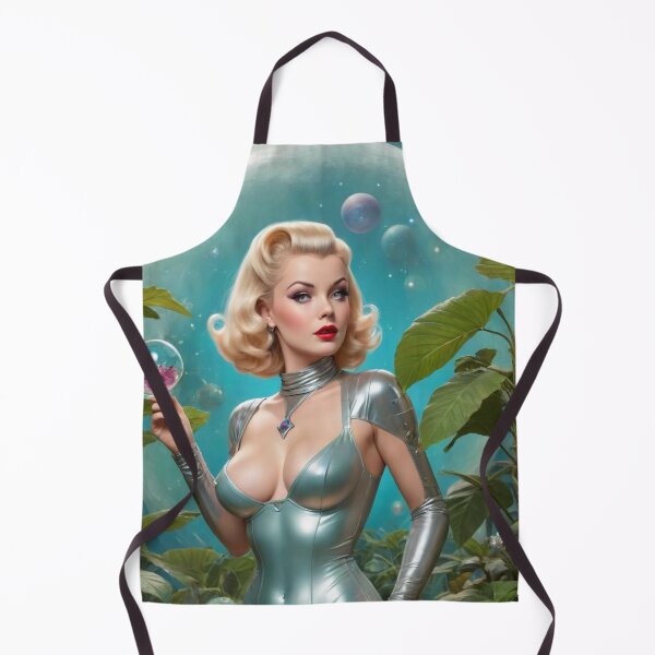 Item preview, Vintage Space Garden Goddess Pin‑Up – Retro Atomic Sci‑Fi Art Poster designed and sold by MissSaylor.
