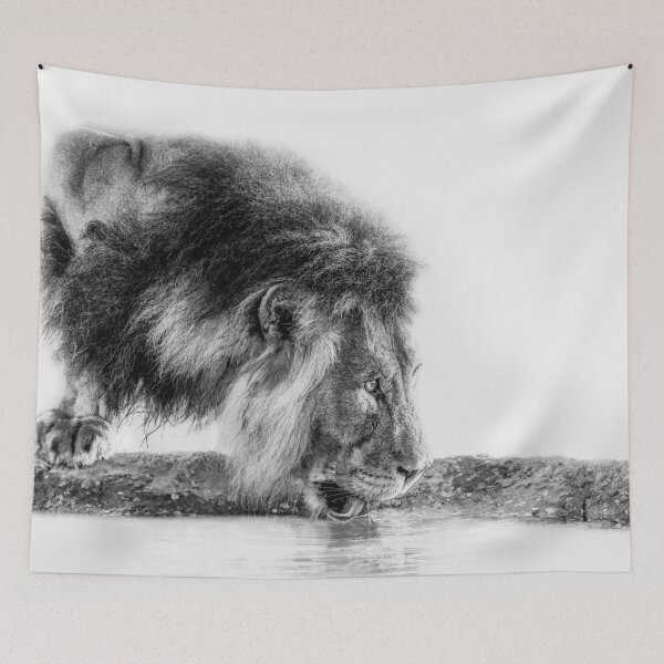 Item preview, SARAN GETTY  LION  designed and sold by johnnyssandart.