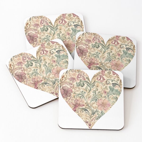 Item preview, Vintage Floral Filigree Heart | Romantic Cottagecore Botanical Art designed and sold by PaperieJennifer.