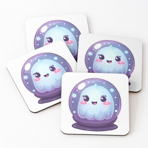 Item preview, Cute Crystal Ball Ghost – Cozy Spooky Kawaii Fantasy Art designed and sold by santi-ia.