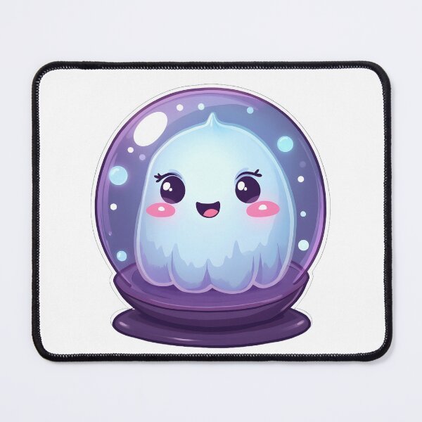 Item preview, Cute Crystal Ball Ghost – Cozy Spooky Kawaii Fantasy Art designed and sold by santi-ia.