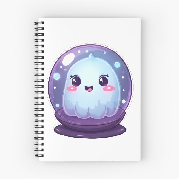 Item preview, Cute Crystal Ball Ghost – Cozy Spooky Kawaii Fantasy Art designed and sold by santi-ia.