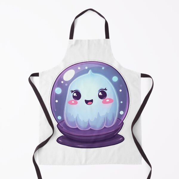 Item preview, Cute Crystal Ball Ghost – Cozy Spooky Kawaii Fantasy Art designed and sold by santi-ia.
