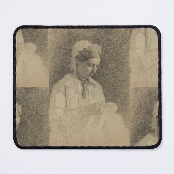 Item preview, Woman Embroidering by Edgar Degas: Vintage Impressionist Drawing Poster designed and sold by artofuniverse.