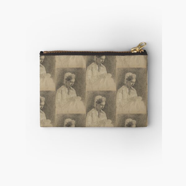 Item preview, Woman Embroidering by Edgar Degas: Vintage Impressionist Drawing Poster designed and sold by artofuniverse.