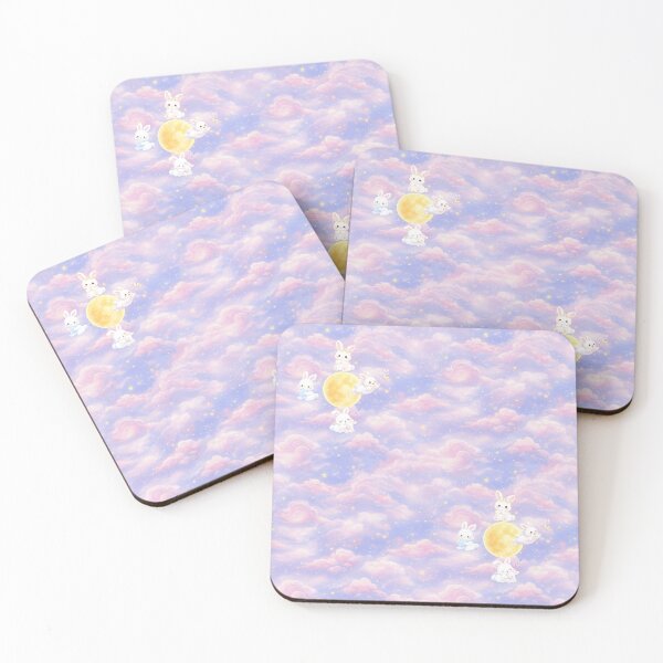 Item preview, Dreamy Bunny Moon Seamless Pattern – Pastel Night Nursery Design designed and sold by ClamberryStudio.