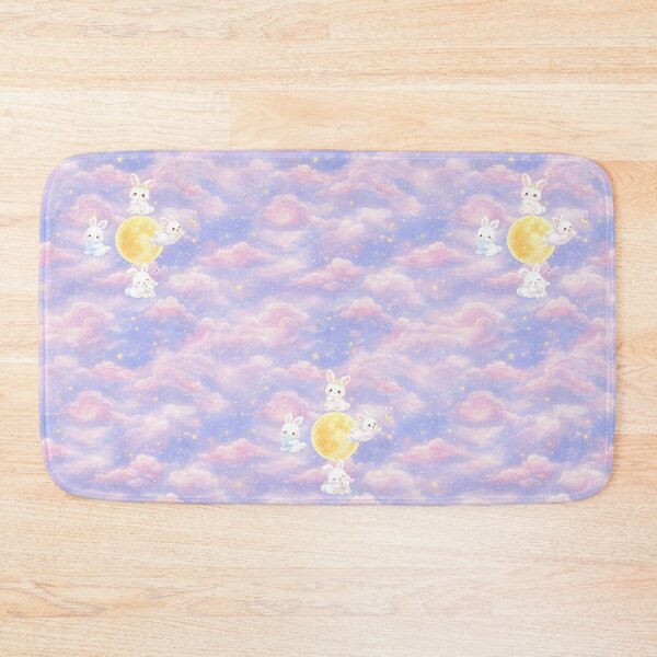 Item preview, Dreamy Bunny Moon Seamless Pattern – Pastel Night Nursery Design designed and sold by ClamberryStudio.