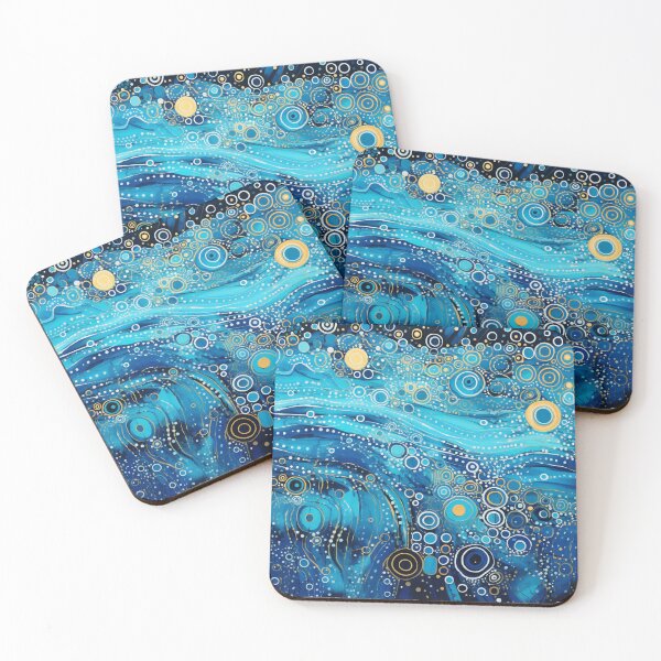 Item preview, Arte de inspiración aborigen: con ondas de agua y burbujas designed and sold by GrinGalore.