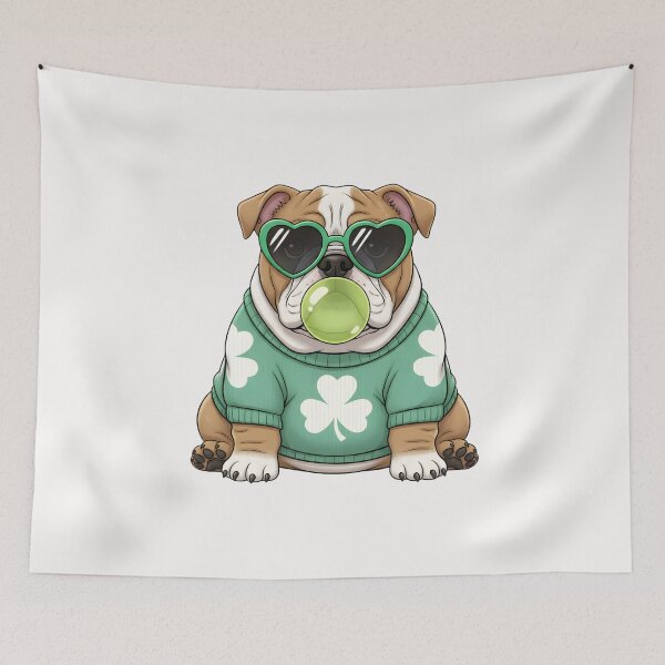 Item preview, St Patrick's Day Bulldog, St Pats Dog Mom, Bulldog Mama, Animal humor, Irish, English Bulldog designed and sold by DesignDenDo ⭐⭐⭐⭐⭐.