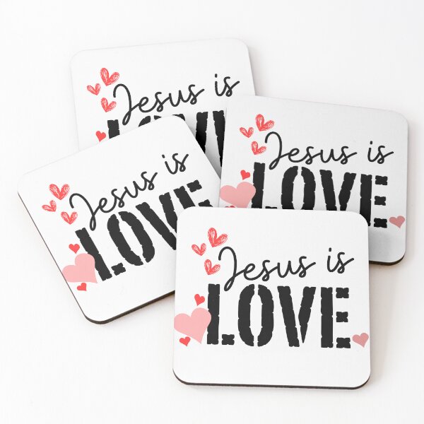 Item preview, Jesus Is Love – Christian Faith and Inspiration Black Typography Design designed and sold by MoriaStore.