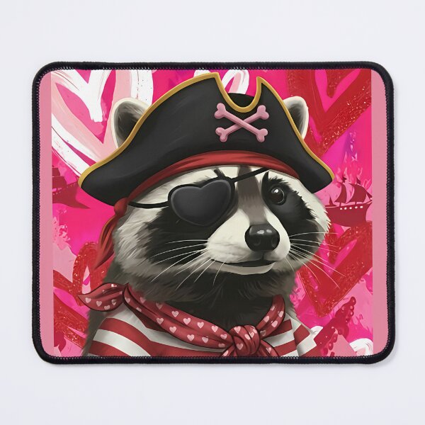 Item preview, Loot of Love Pirate Raccoon Eye Patch Heart Hat Valentine designed and sold by naughty-raccoon.