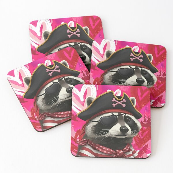 Item preview, Loot of Love Pirate Raccoon Eye Patch Heart Hat Valentine designed and sold by naughty-raccoon.