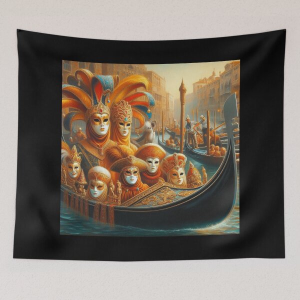 Item preview, Carnival in Venice – Gondola and Masks designed and sold by Sybille-Yates.