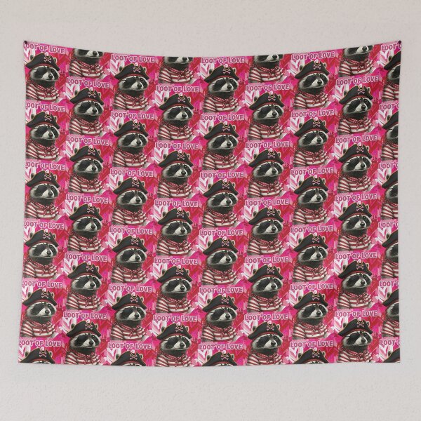 Item preview, Loot of Love Pirate Raccoon Eye Patch Heart Hat Valentine designed and sold by naughty-raccoon.